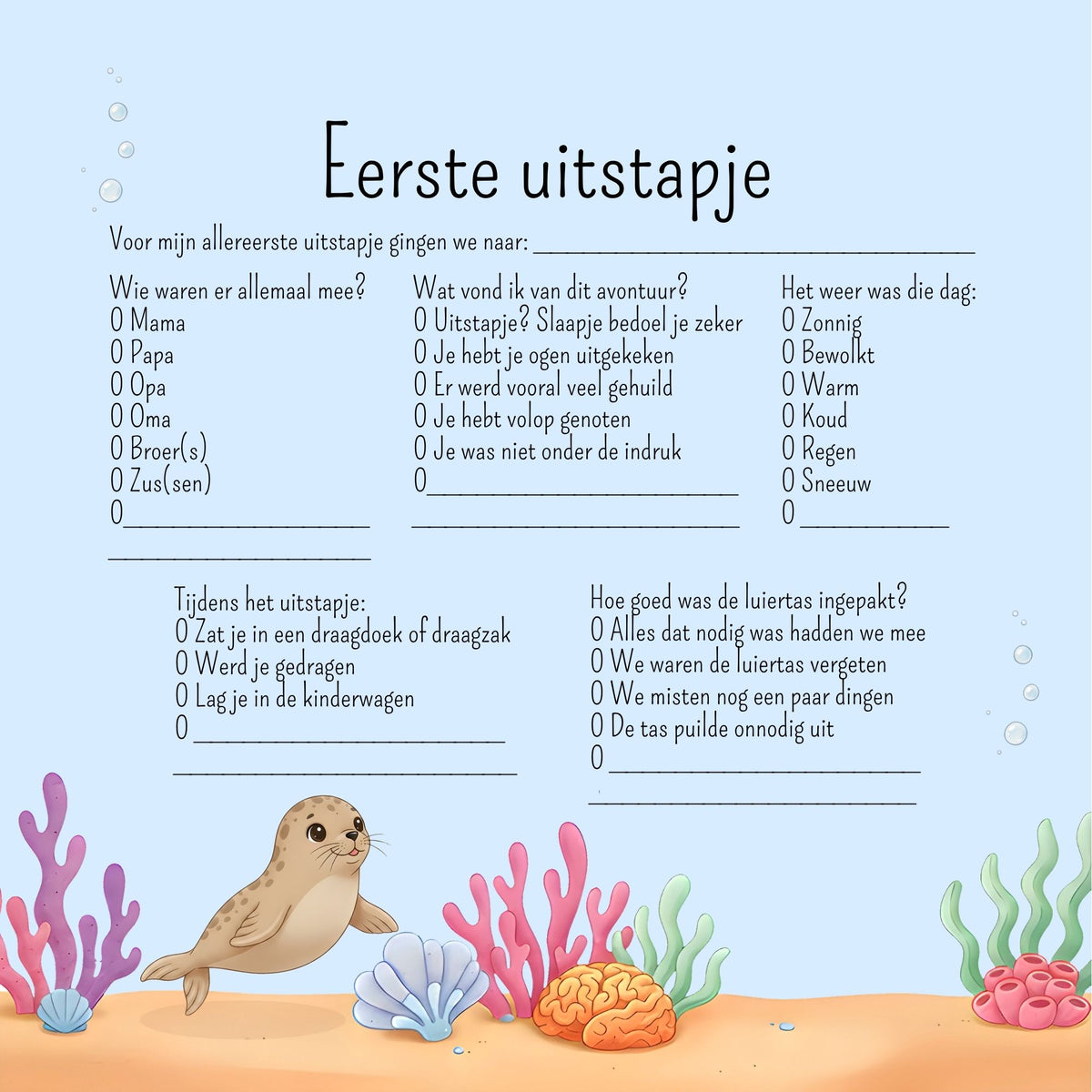 Baby mijn eerste jaar - Zeedieren thema