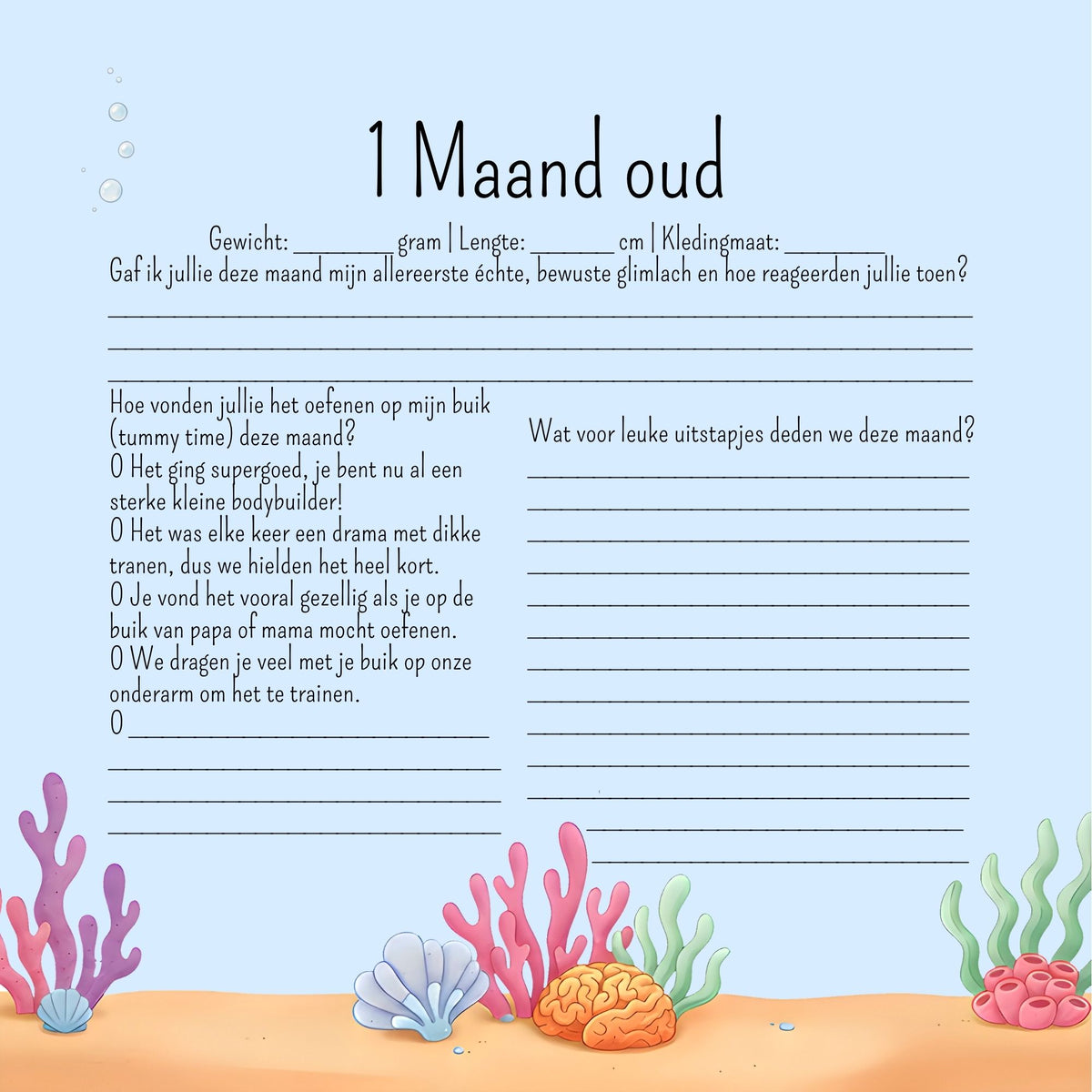 Baby mijn eerste jaar - Zeedieren thema